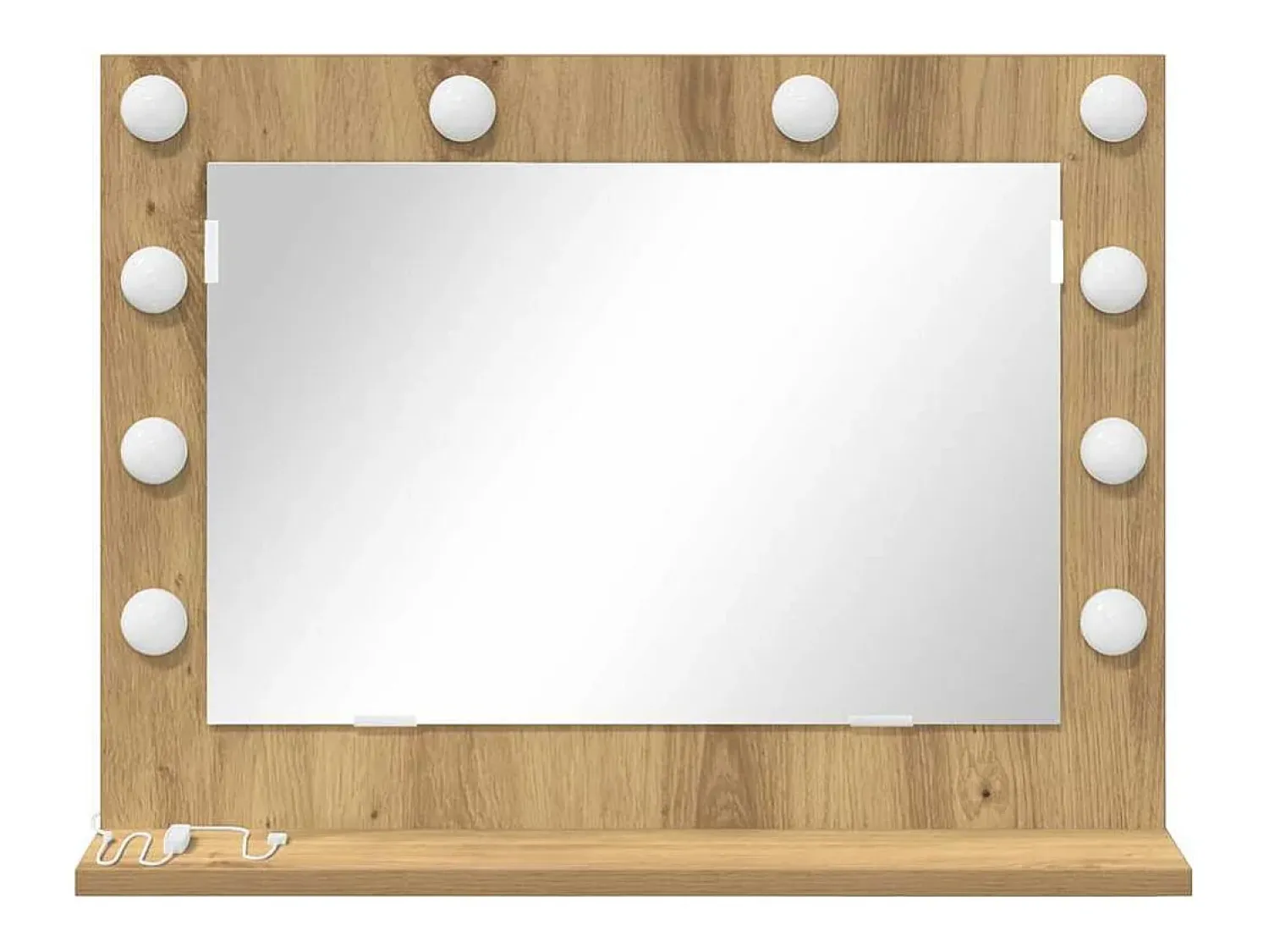 Best Espejo de tocador con espejo Roble artesanal 60 x 45 x 18 cm Marru00f3n