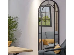 ADEC Espejo De Pared|Espejo^Espejo Dublin diseño ventana con arco 180x80x3,5 cm Negro