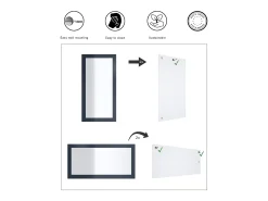 Best Espejo Enigma 89, espejo de pared con marco de estilo moderno, Azul real (89 x 45 cm) Azul oscuro