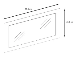 Best Espejo Enigma 89, espejo de pared con marco de estilo moderno, Azul real (89 x 45 cm) Azul oscuro