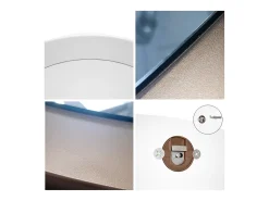 Espejo Globe 50 cm, Espejo de Pared Redondo Decorativo para Recibidor y Sala de Estar con Marco de MDF en burdeos de alto brillo