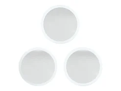 Espejo De Pared|Espejo^Espejo Globe 50 cm juego de 3, 3 espejos de pared redondos decorativos para pasillo y salón con marco de MDF en burdeos de alto brillo Granate