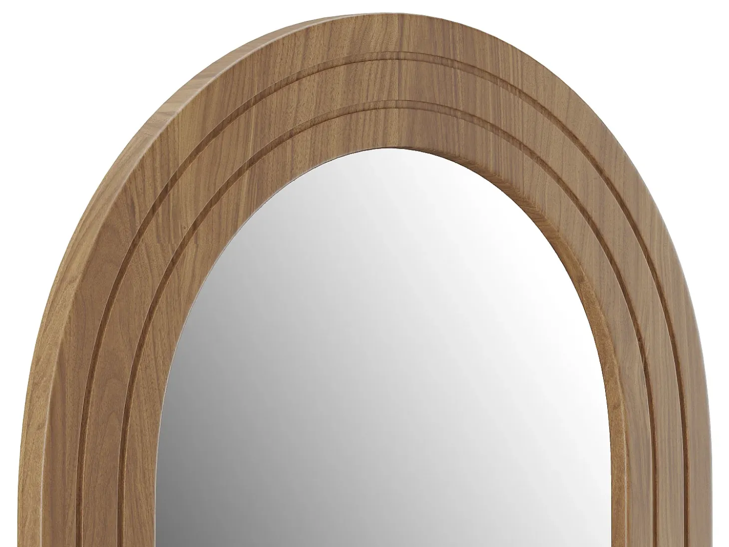 Espejo grande arqueado de madera de hevea - L. 70 x A. 150 cm - Natural - ANSHUN