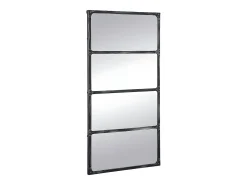 Espejo industrial de hierro - Ancho 140 x Alt. 75 cm - Negro efecto envejecido - MAASTRICHT