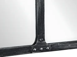 Espejo industrial de hierro - Ancho 140 x Alt. 75 cm - Negro efecto envejecido - MAASTRICHT