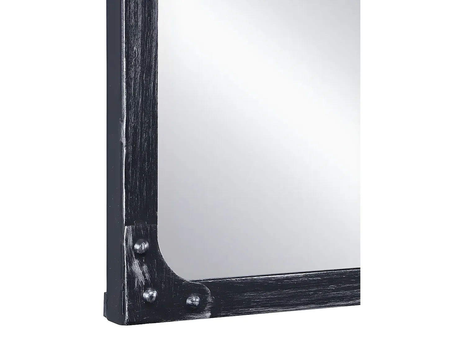 Espejo industrial de hierro - Ancho 140 x Alt. 75 cm - Negro efecto envejecido - MAASTRICHT