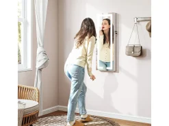 Homcom Espejo De Pared|Espejo^Espejo joyero Selene con luz LED 118x44x16 cm Blanco