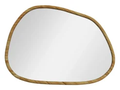 Homcom Espejo De Pared|Espejo^Espejo Kendra forma irregular marco madera natural 50x70x2,1 cm Color natural claro