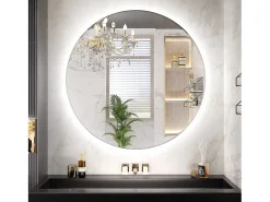 Espejo LED REA 80cm HZJ080 Cromado con Luz Ajustable y Función de Calefacción