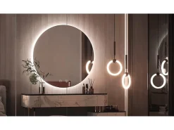 Espejo LED REA 80cm HZJ080 Cromado con Luz Ajustable y Función de Calefacción