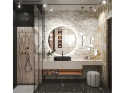 Rea Espejo De Pared|Espejo^Espejo LED redondo 60cm con retroiluminación y función de calefacción Blanco