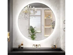 Rea Espejo De Pared|Espejo^Espejo LED redondo 60cm con retroiluminación y función de calefacción Blanco