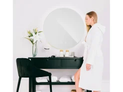 Discount Rea Espejo LED redondo de 50cm con iluminación y función calefactora Blanco