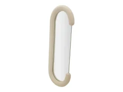 Clearance Espejo moderno de pared o de pie en terciopelo 60x160cm Chantal - Crema Beige