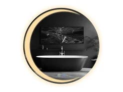 Espejo NETTLIFE con Iluminación Espejo de Baño Redondo LED Espejo de Baño IP44 50cm Espejo de Baño Redondo con Táctil