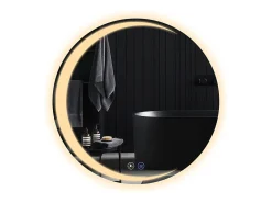 Espejo NETTLIFE con Iluminación Espejo de Baño Redondo LED Espejo de Baño IP44 80cm Espejo de Baño Redondo con Táctil