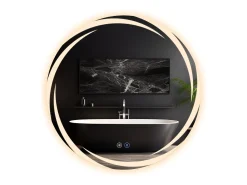Best NETTLIFE Espejo con Iluminación Espejo de Baño Redondo LED Espejo de Baño 60cm Redondo IP44 Espejo de Baño con Táctil Plateado