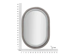 Sale Espejo ovalado de pared con marco de terciopelo gris 90x60x4cm Antony Topo