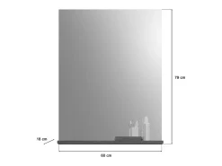 Discount Meublorama Espejo para baño SCOTT – Gris oscuro – 60x79x18 cm Plateado