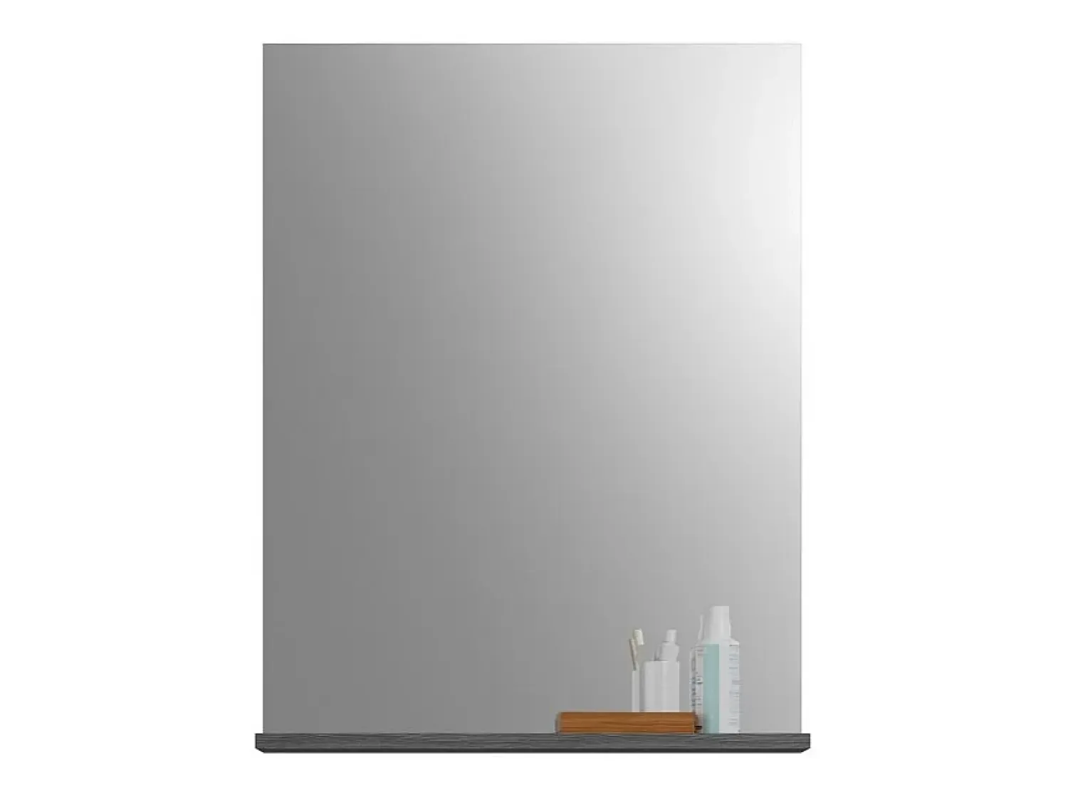 Discount Meublorama Espejo para baño SCOTT – Gris oscuro – 60x79x18 cm Plateado