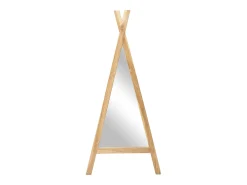 OZAIA Espejo De Pared|Espejo^Espejo para niños tipi de madera de teca - Ancho 55 x Alt. 120 cm - Natural - BATAM Color natural claro