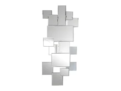 Best OZAIA Espejo pared desestructurado AROL - 120 x 2 x 53 cm - Acero inoxidable y MDF - Plateado