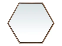 Angel Cerda Espejo De Pared|Espejo^Espejo pared hexagonal nogal 3039 Marru00f3n