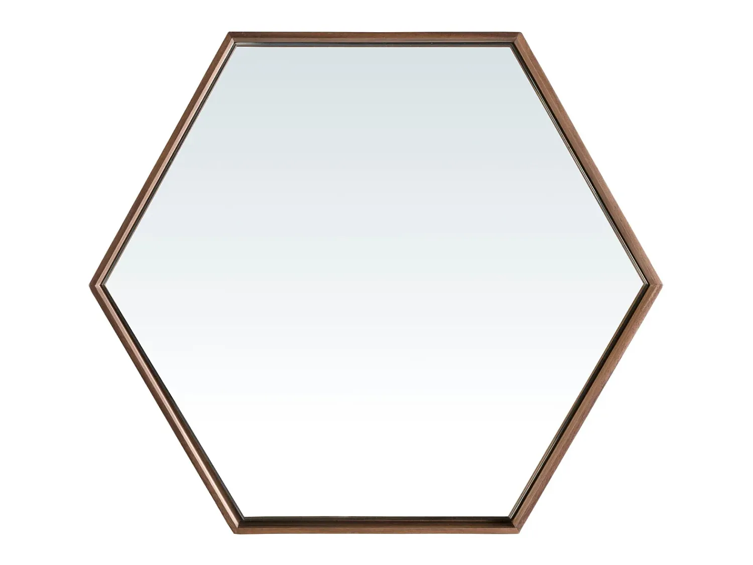 Angel Cerda Espejo De Pared|Espejo^Espejo pared hexagonal nogal 3039 Marru00f3n