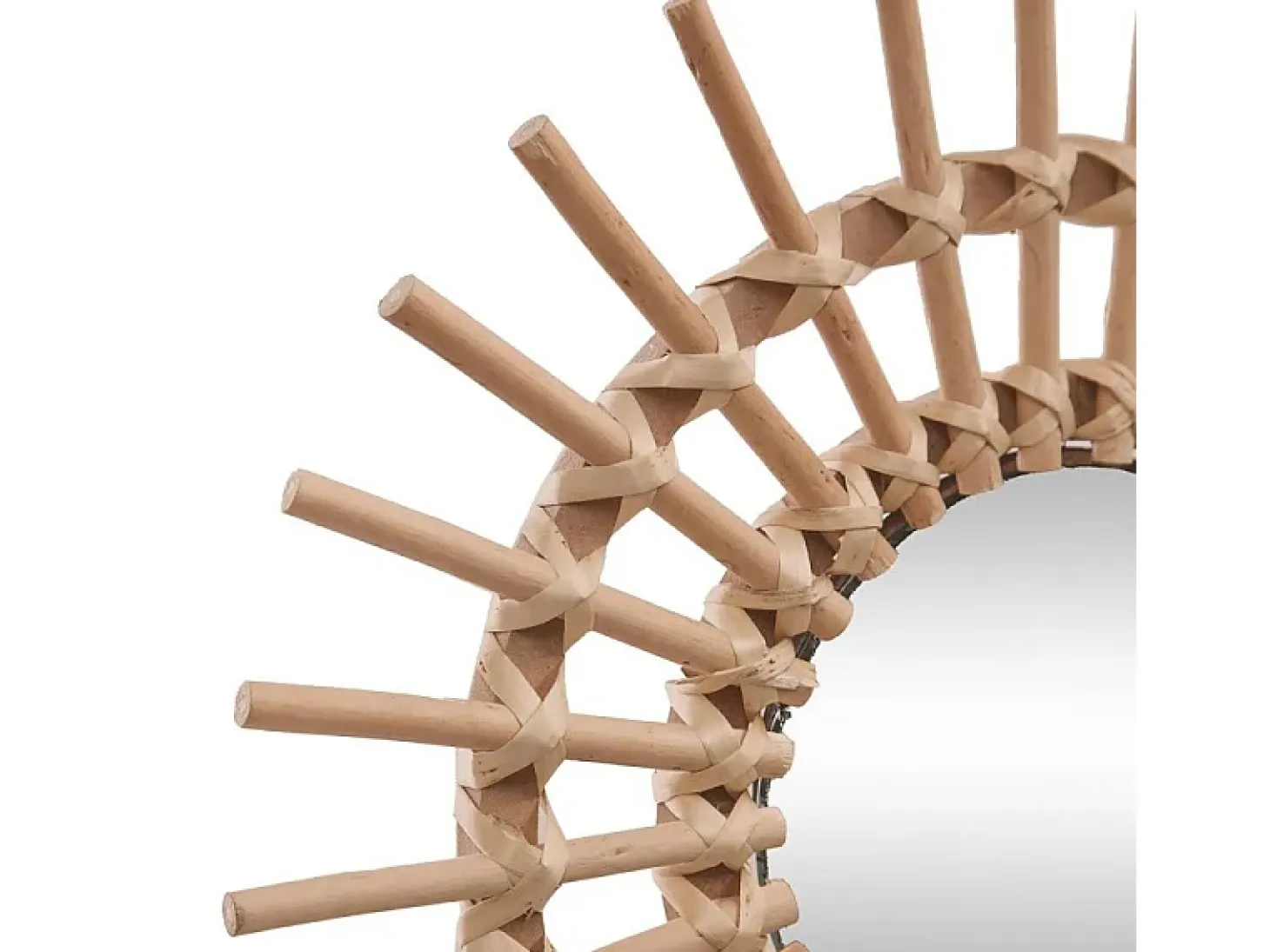 Espejo pequeño de rattan marrón 30x11cm