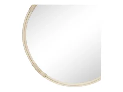 Discount House Nordic Espejo redondo con borde de ratán Ø50 cm Color natural claro