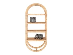 Discount House Nordic Espejo redondo con borde de ratán Ø50 cm Color natural claro