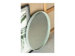 Best Les Tendances Espejo redondo de cuero Patty D 40 cm Verde