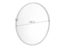 Espejo redondo de metal decorativo de pared, 60cm negro