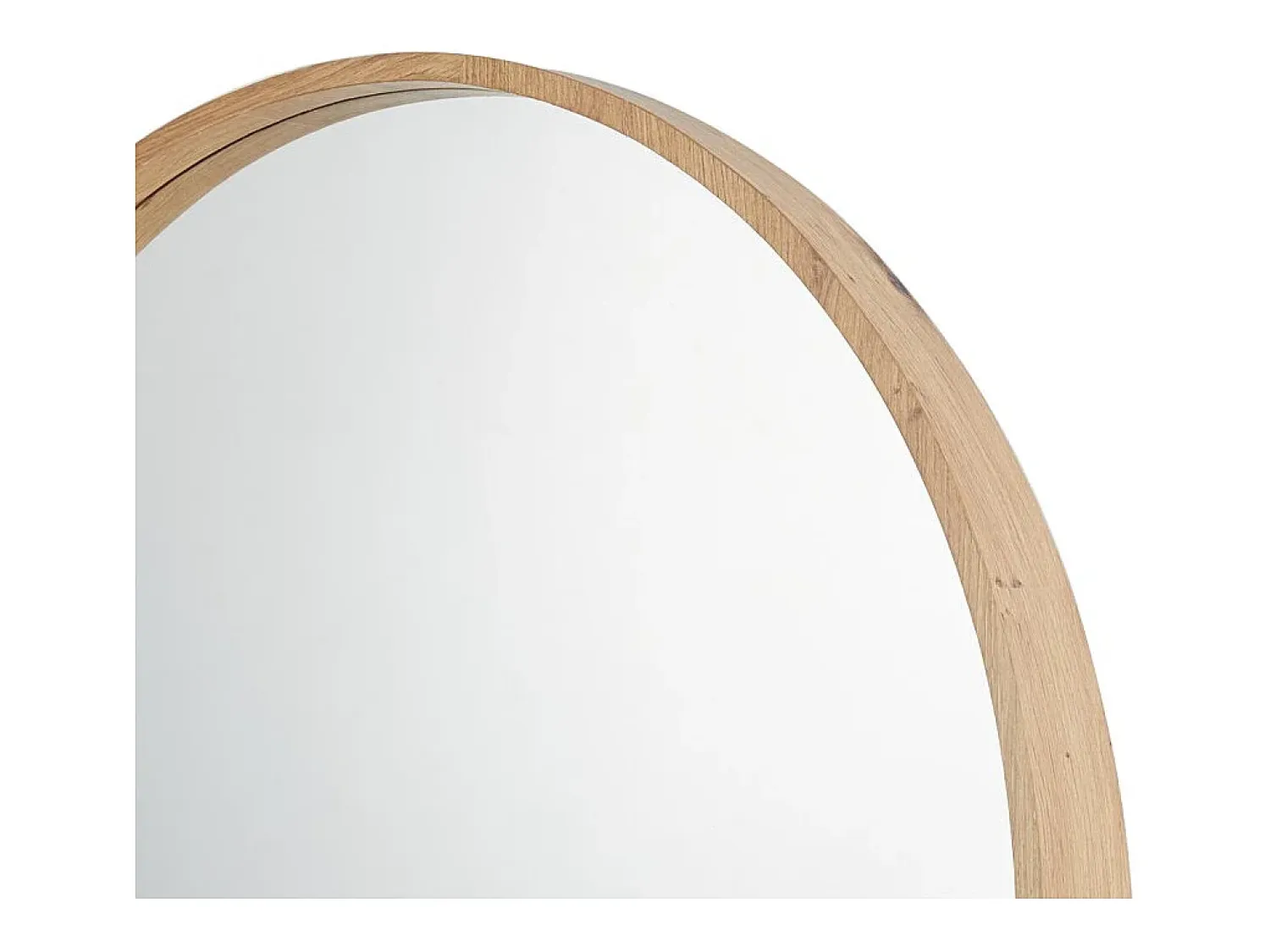 Meublorama Espejo De Pared|Espejo^Espejo redondo RIO con borde – Ø80 cm – Acabado en roble envejecido – Marco grueso – Diseño natural y moderno Marru00f3n