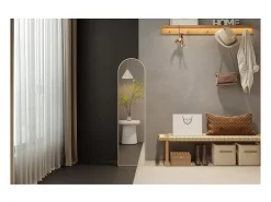 Best Meublorama Espejo ROSALIA – 40x160 cm – Roble envejecido – Acabado de madera – Diseño rústico y refinado Marru00f3n