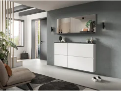 ebuy24 Espejo De Pared|Espejo^Espejo Shoelove 1 estante 60x59cm , gris. Blanco
