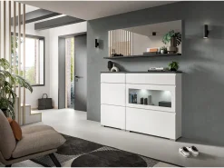 ebuy24 Espejo De Pared|Espejo^Espejo Shoelove 1 estante 60x59cm , gris. Blanco