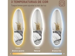 Espejo Tempo Homcom con luz LED transparente 120x40x3 cm