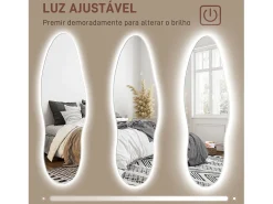 Espejo Tempo Homcom con luz LED transparente 120x40x3 cm