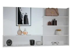 Outlet Vicco Estante con espejo alto brillo 119.8x11x70 Blanco