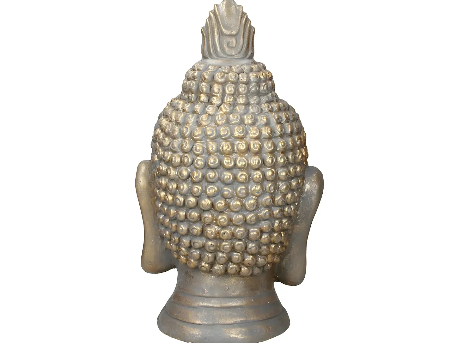 ECD Germany Estatua^Estatua cabeza de Buda 74,5 cm aspecto bronce en poliresina Beige