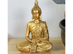 Zen Arôme Estatua^Estatua de Buda de poliresina Sanci Dorado