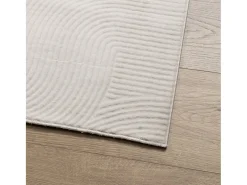 Everlyn Alfombra de pelo corto look escandinavo IZA crema 240x340 cm