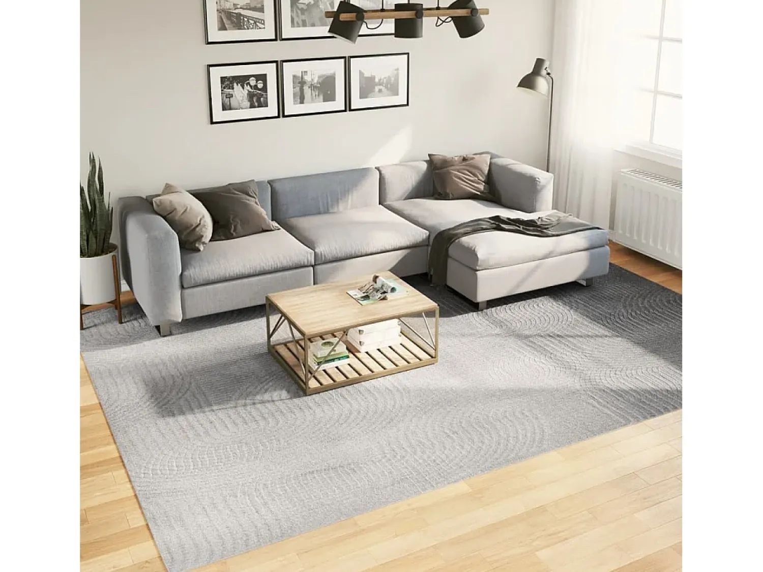 Garden Furniture Alfombra De Salón^Everlyn Alfombra de pelo corto look escandinavo IZA 240x340 cm Gris
