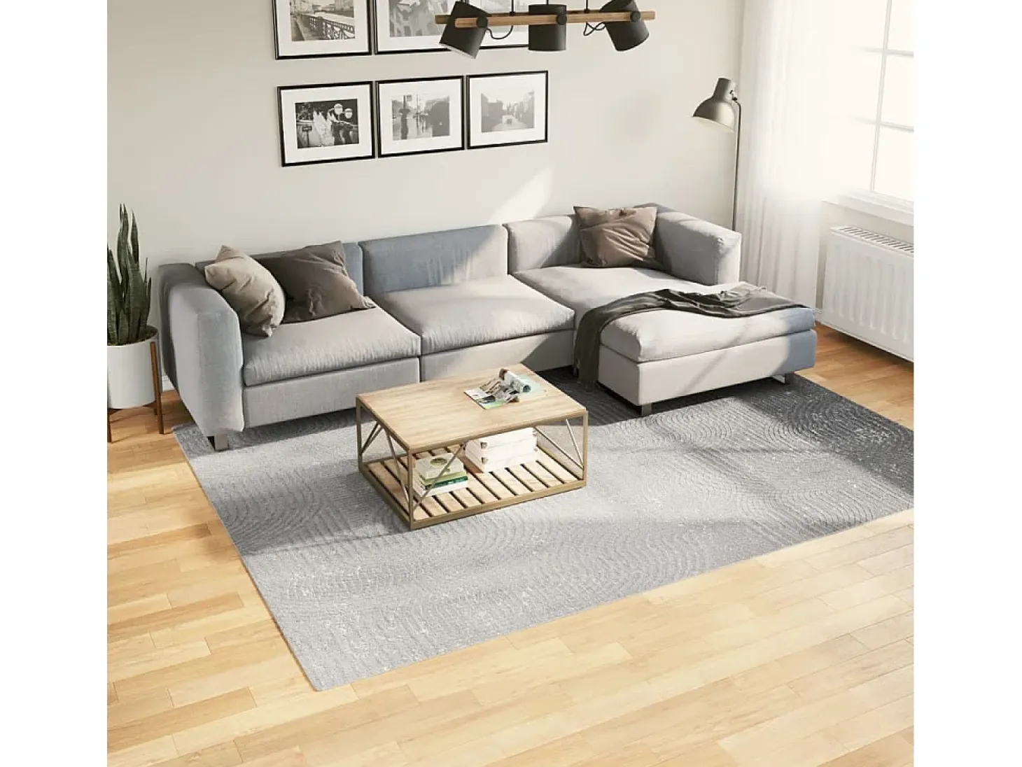 Everlyn Alfombra de pelo corto look escandinavo IZA gris 200x280 cm