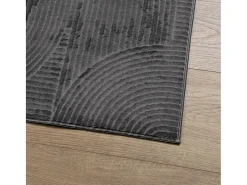 Everlyn Alfombra pelo corto look escandinavo IZA antracita 240x340 cm