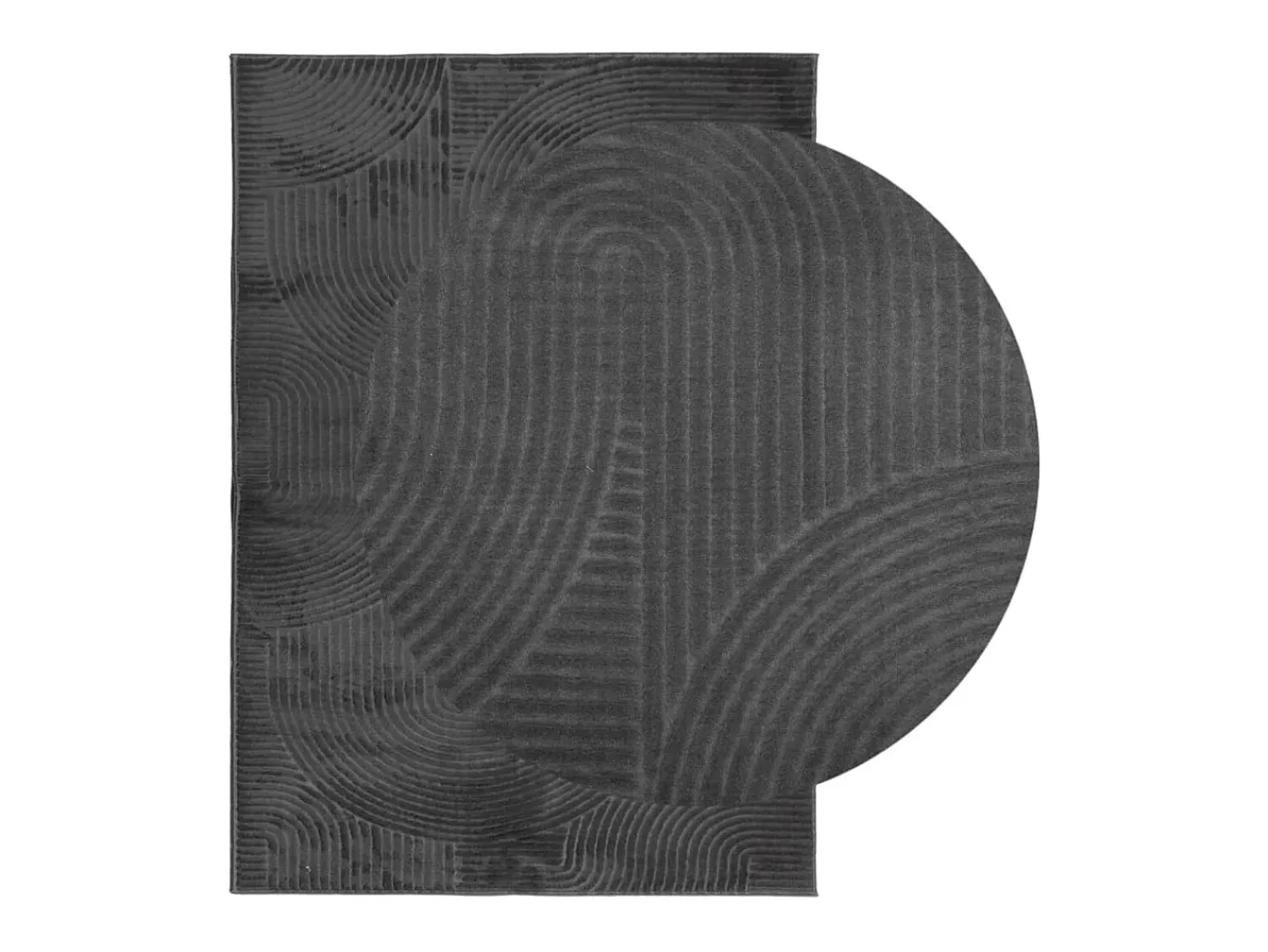 Garden Furniture Alfombra De Salón^Everlyn Alfombra pelo corto look escandinavo IZA antracita 140x200 cm Gris antracita