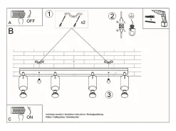 Best Sollux Lighting Faretto Barre Incasso 4 Luci Bianco GU10 Barras de foco Flush 4 Light White GU10 Blanco