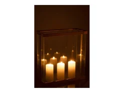 Discount J-Line Farol rectangular de vidrio 41.5*18*45 cm Dorado