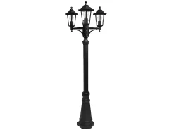 AKUNADECOR Farola De Jardin Negra En Aluminio De 3 Luces Modelo Auriga Negro